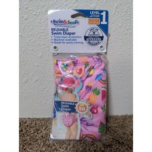 NEW SwimSchool Reusable Girls Swim Diaper Level 1 10-18 lbs 6 Months